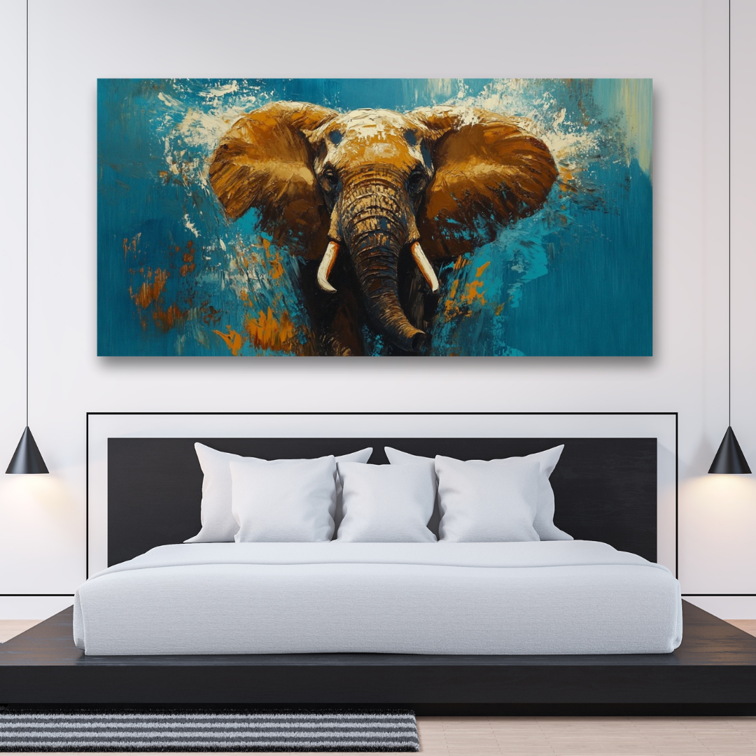 Blue Elephant – Ivory&Gold Art